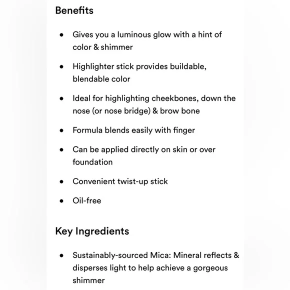 Florence by Mills Self-Reflecting Highlighter Stick - Self-Worth NWT - Picture 3 of 8